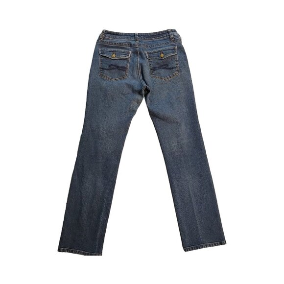 Lee Perfect Fit Jeans Women's Size 10 Medium Wash Mid Rise Straight Leg Stretch - Picture 2 of 9